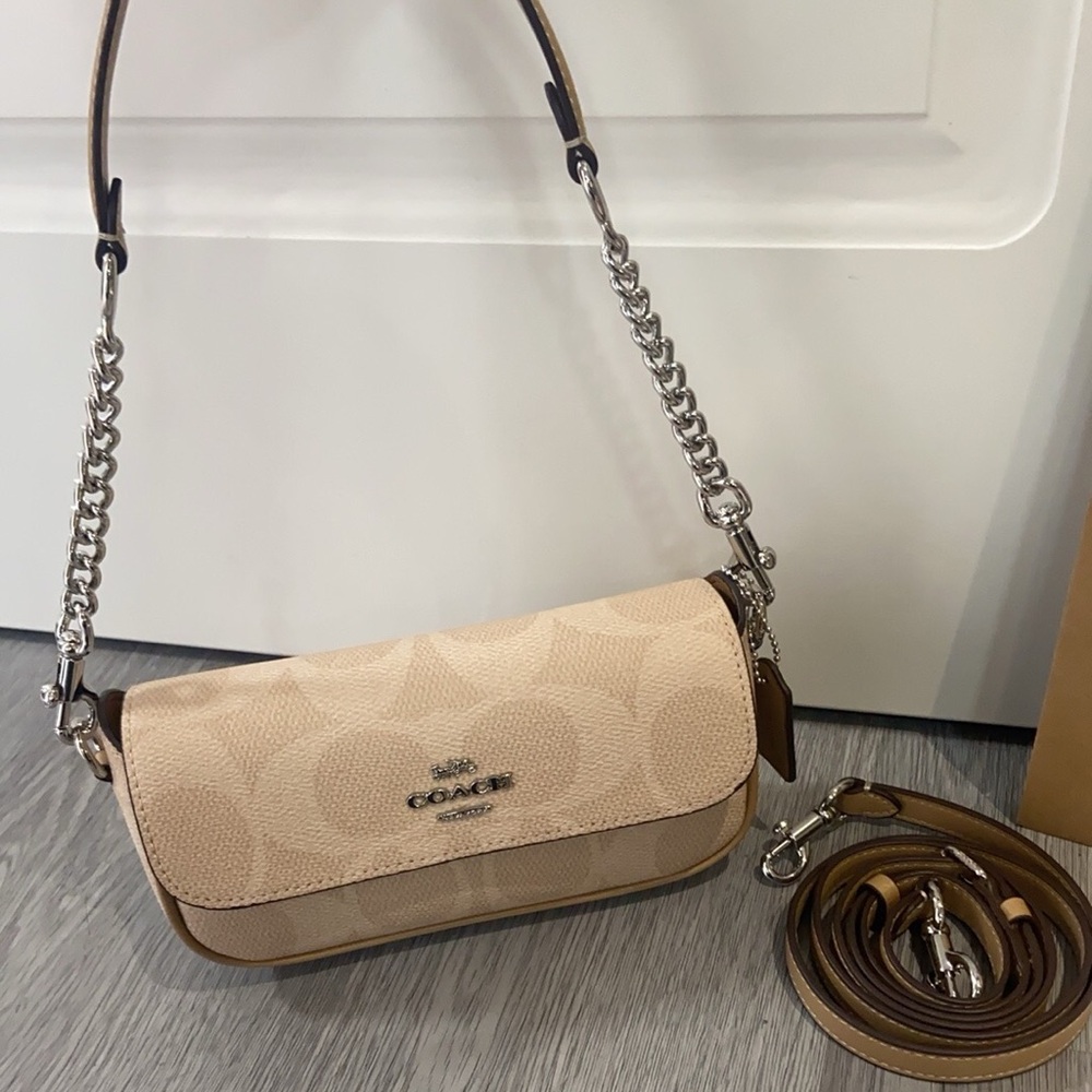 Coach Cream and Tan Crossbody Bag